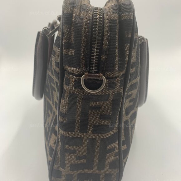 Authentic FENDI Zucca FF Logo Monogram Brown Bag - Picture 9 of 15
